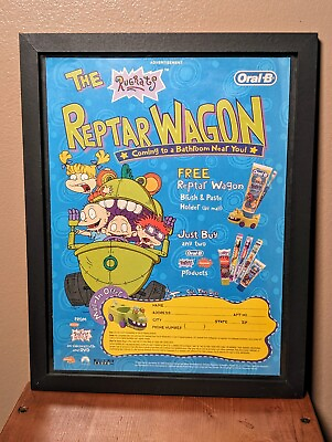 #ad Vintage Nickelodeon Rugrats Reptar Oral B Promo Ad Print Poster Art 6.5 10in $14.99