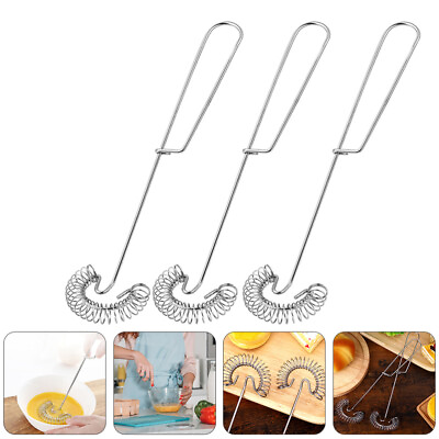 #ad 3 Pcs Manual Eggbeater Metal Stainless Blender Wire $11.20