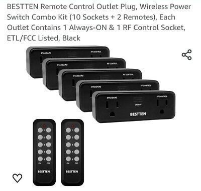 #ad Ten Remote Control Outlet Plug Wireless Power Switch Combo Kit 10 Sockets 2 R $34.99