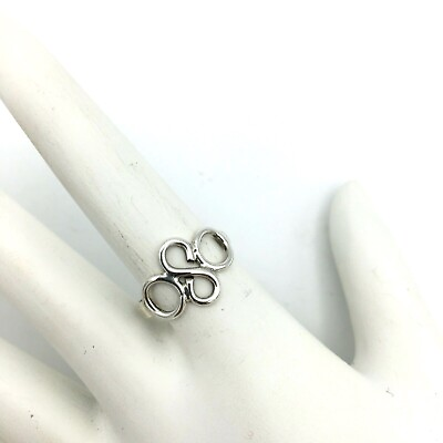 #ad FIGURE 8 handmade sterling silver ring size 6.25 infinity symbol polished $18.00