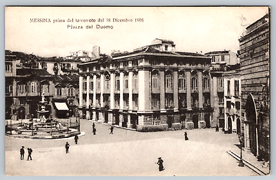 #ad c1900s Italy Messina Before Earthquake Piazza Del Duomo Vintage Postcard $4.99
