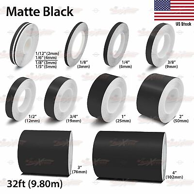 #ad MATTE BLACK Roll Vinyl Pinstriping Pin Stripe Car Motorcycle Tape Decal Stickers $26.95