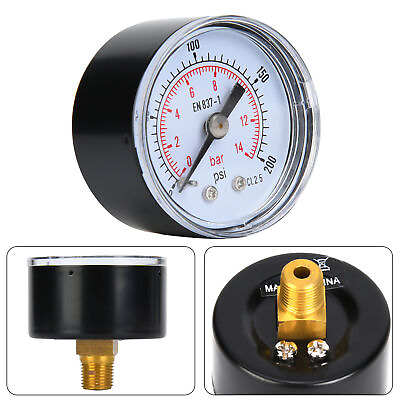 #ad 0 200psi 0 14bar Mechanical Pressure Gauge For Oil Water 1 8in BSPT $9.21