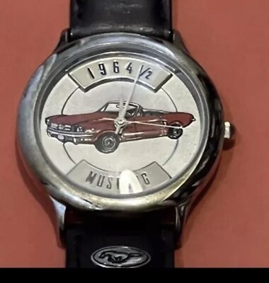 #ad Rare VTG Fossil Relic Ford Mustang 1964 1 2 Watch New Battery Works Perfectly $60.00