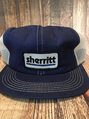 #ad Vintage Mesh Snapback Trucker Cap Hat Sherritt Coal Miner Mining Blue White C $43.15
