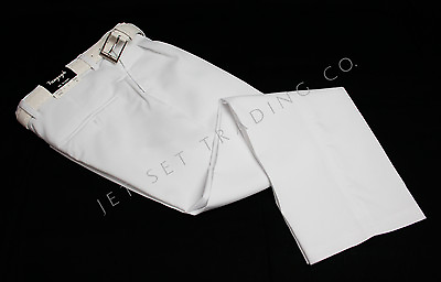 #ad Boys White Dress Pant 2500WHT Slacks Pleated with White Belt Sizes 4 to 20 $7.99