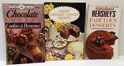 #ad Lot of 3 CHOCOLATE LOVERS BAKERS HERSHEY#x27;S Holiday Recipes Paperback Booklets $11.99