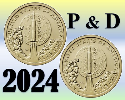 #ad 2024 P amp;D American Innovation $1 Dollar Alabama US Mint UNC Set 2 coin $4.25