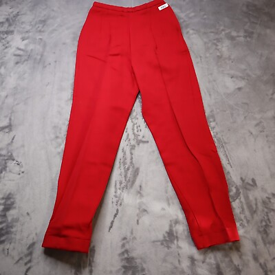#ad Bobbie Brooks Pants Adult 7 Red Chino Side Zip Tapered Leg Casual Womens 7 $20.26