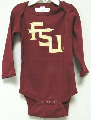 #ad NCAA FL State Seminoles FSU Logo on Silk Screen Long Sleeve Creeper 2 Feet Ahead $19.99