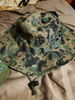 #ad USMC MARPAT Boonie Cover Marine Corps Woodland Boonie Hat 3quot; Brim Made in USA $39.95