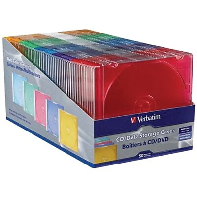 #ad Verbatim CD DVD Color Slim Jewel Cases 94178 $24.87