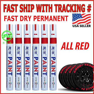 #ad 3pcs RED Paint Pen Markers Waterproof Permanent Car Tire Lettering Rubber Letter $4.49