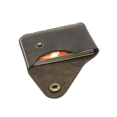 #ad Handmade Genuine Leather Front Pocket Minimalist Card Case Slim Wallet $20.77