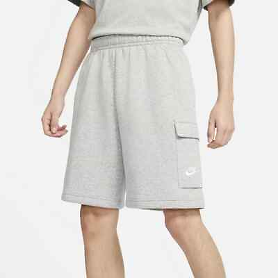#ad Nike Sportswear Men Grey Heather White Fleece Cargo Shorts CZ9956 063 Size M $34.99