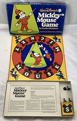 #ad 1976 Mickey Mouse Game by Parker Brothers Complete in Good Condition FREE SHIP $26.99