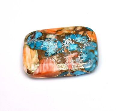 #ad Natural Spiny Oyster Arizona Copper Turquoise Cabochon 44.30 Ct Loose Gemstone $73.80