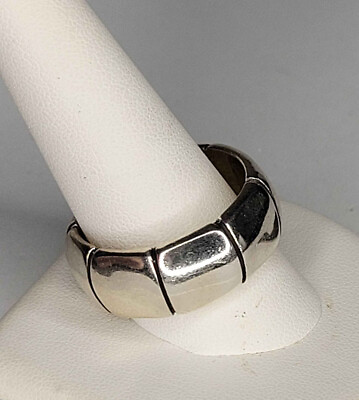 #ad WTS Sterling Silver 925 new old stock segment band wedding or thumb ring sz 13 $85.00