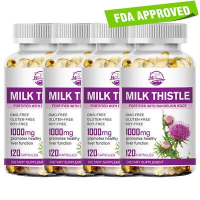 #ad 120P Milk Thistle Silymarin 1000Mg Dandelion Root Capsuleliver Health Protect $20.99