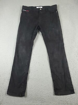 #ad Tommy Hilfiger Jeans Mens 34x30 Gray Slim Straight Leg Denim Pants * $18.95