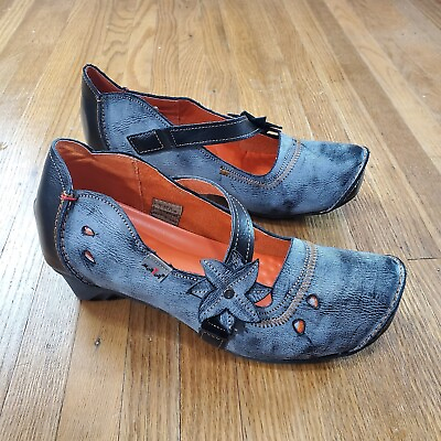 #ad TMA EYES Womens Ankle Boot Sz 9 EU 41 Washed Leather Mary Jane Shoe Heel NWOB $37.95