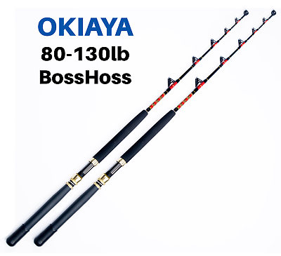 #ad OKIAYA COMPOSIT 80 130LB Saltwater Big Game Roller Rod Set of 2 $149.99