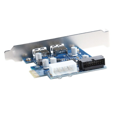 USB 3.0 PCI E Controller Card 2 External Port w Internal 19 Pin Connection C $15.99