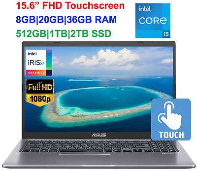 #ad 2024 ASUS Vivobook Laptop 15.6 FHD Touch Intel i5 1135G7 Upto 20GB RAMamp; 1TB SSD $439.00