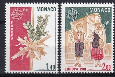 #ad Monaco 1981 Yvert 1273 74 Europe CEPT MNH VF $1.50