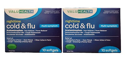 #ad Lot Of 2 Cold Flu Relief Multi Symptom Nightime Softgels 20 Softgels Total $6.95