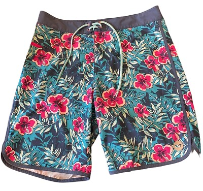 #ad Vineyard Vines Tropical Floral Print Stretch Performance Board Shorts Size 32 $18.00