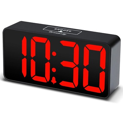 #ad Compact Digital Alarm Clock with USB Port for Charging 0 100% Brightness $18.99