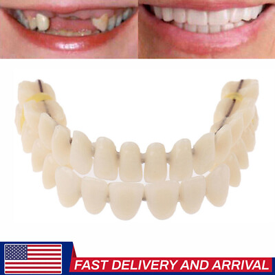 #ad #ad Snap On Upper Lower False Teeth Dental Veneers Dentures Fake Tooth CoverUS $9.40