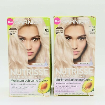 #ad 2 Boxes Garnier Nutrisse Maximum Lightening Creme PL2 Mascarpone Blonde $17.99
