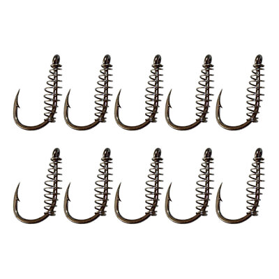 #ad 30PCS fishing tackle Barbed Fishing Hooks Fishing Hook with Spring Offset $6.23