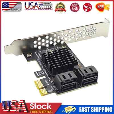 4 Port SATA III PCIe Card 6Gbps SATA 3.0 to PCI Express 1X Adapter with Bracket $18.90
