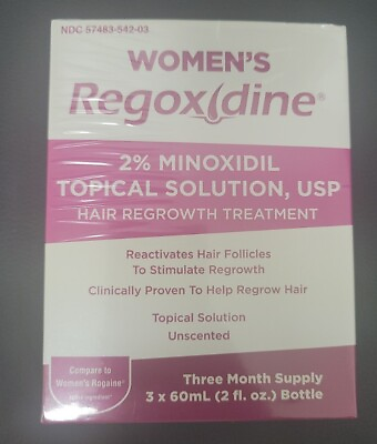 #ad Women#x27;s 2% Minoxidil Topical Solution 3 Month Supply Helps Restore Top of Sca... $24.99