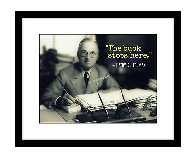 #ad Harry S. Truman 8x10 photo print The Buck Stops Here Quote president inspiration $11.99