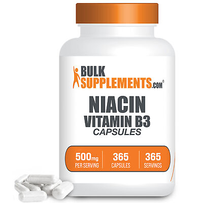 #ad BulkSupplements Niacin Vitamin B3 365 Capsules 500mg Per Serving $19.96