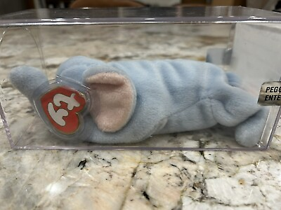 #ad TY Beanie Baby LIGHT BLUE PEANUT Authenticated 3rd 2nd GEN RARE Gorgeous Beanie $119.95