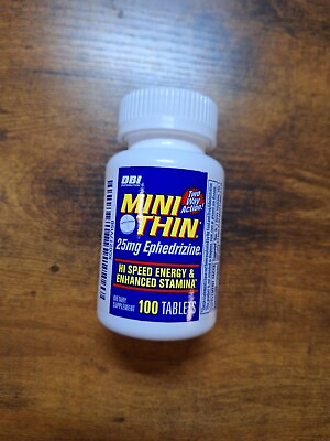 #ad Mini Thin Energy 100 Tablets 2 Way Action 205mg Caffeine 25mg Ephedrizine Blend $19.99