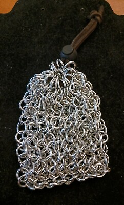 #ad Aluminum Chain mail Dice Bag Small Tangled Metal GAMING SUPPLY Silver $25.78