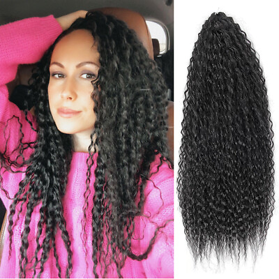 #ad 18quot; 28quot; Afro Kinky Curly Crochet Braids for Women Brazilian Curls Hair Extension $10.57
