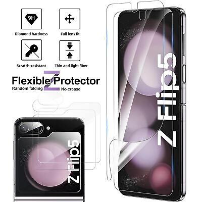 #ad For Samsung Galaxy Z Flip5 4 3 5G Soft Hydrogel Screen Protector Glass Lens Film $13.96