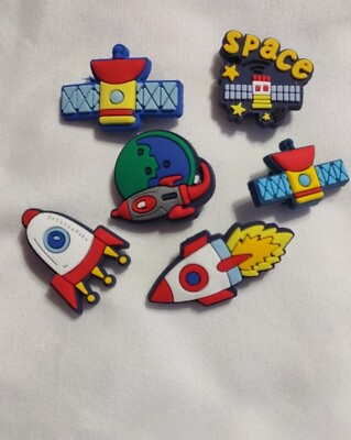 #ad Unisex Shoe Charms rocket ship Fits any Croc or Clog Shoe $8.00