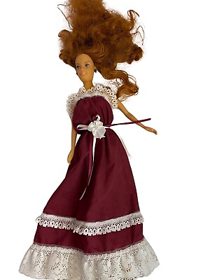 #ad Vintage Auburn 12 inch Fashion Long Dress Doll Barbie $25.25