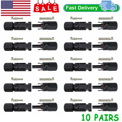 #ad 20Pcs Solar Cable Connectors 4mm 6mm 30Amp Waterproof Solar Panel Wire Joiners $8.59