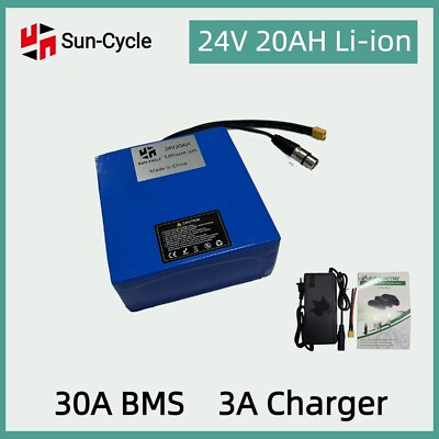 #ad 24V 20Ah Lithium Ion Ebike Battery Electric Bicycle Wheelchairs 750W BMS Scooter $149.19