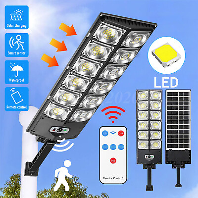 #ad Outdoor Solar Street Light Motion Sensor Lamp Commercial Dusk To Dawn Road Lamp $29.89