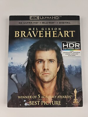 #ad Braveheart 4K UHD Blu ray Digital w Slipcover Like New Read Description $22.99